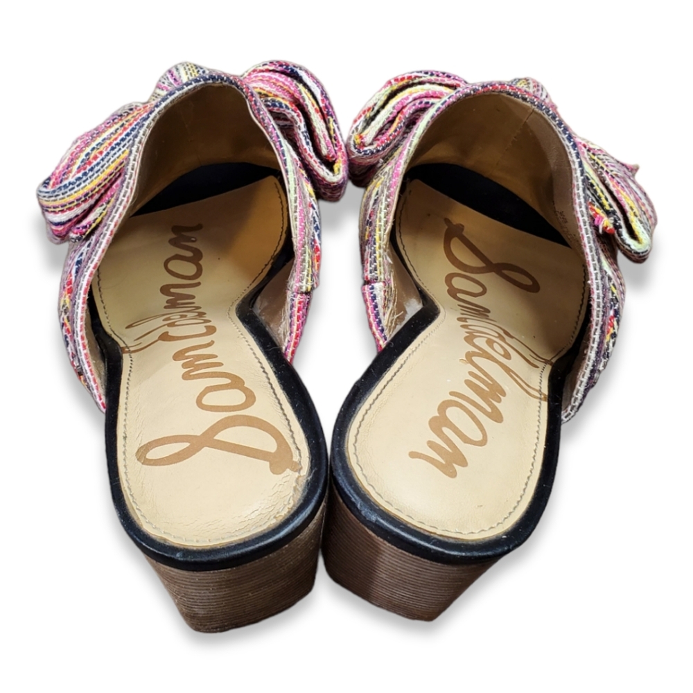 Sam Edelman Women's Yumi Bow Bright Multi Striped Mule Sandals Size 6M, - Picture 4 of 7